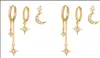 Amazon Cross-border Novo Conjunto de Orelha Única Banhado a Ouro 14K com Brincos de Zircônia Cúbica, Joia Feminina Moderna e Simples