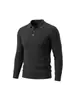 Suéter de punto para hombre Otoño/Invierno de manga larga con solapa Estilo Old Money Casual Alta Elasticidad Transpirable