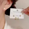 Pendientes de Set Exquisitos de Moda Simple de Circonita Cuadrada Redonda Círculo Japonés Coreano Diarios de Lujo Ligero Pequeños Versátiles Accesorios para Pendientes Venta al por Mayor