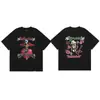 Camiseta Casual Solta de Manga Curta com Estampa de Slogan Icônico High Street para Mulheres e Homens