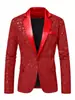 2026 Novo Comércio Exterior Padrão Floral Vermelho Terno Masculino de Botão Único Roupa Formal para Apresentação de Anfitrião Jaqueta de Palco