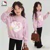 Sudadera de Primavera para Niñas 2026 Estilo Nuevo, Trendy y Linda Dibujo Animado Falsa de Dos Piezas Sudadera Casual para Niños Mayores