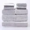 Suministro Transfronterizo de Toalla Catiónica Toalla de Baño Combinación Familiar de 8 Piezas Toalla de Terciopelo de Coral con Rayas Toalla Absorbente