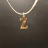 Venta Caliente Transfronteriza Acero Inoxidable Colgante de 26 Letras Inglesas Collar Plano Hueso de Serpiente Cadena de Empuje Collar de Acero de Titanio