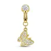 Pendientes sin perforación transfronterizos, Pinzas para orejas de mariposa con diamantes, Juego de 5 piezas, Anillos para ombligo sin perforación, Joyería personalizada para perforaciones