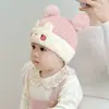 Gorro de Punto Otoño Invierno Lindo Pompón Protección para Orejas Bebé Niño Pequeño Niños Niñas Engrosado Cálido Oso Pequeño Dibujo Animado Lana