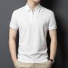 Camisa Polo Casual para Hombre Modelo Nuevo 2026 con Seda de Morera y Algodón Piqué, Manga Corta, Cierre de Cremallera, Camiseta de Color Sólido