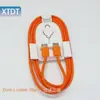 Adequado para Apple 17Iphone15 16 Series 60W Nylon Trançado Laranja Carregamento Rápido Tipo-C Duplo Cabo de Dados