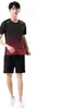 Traje deportivo para hombre para correr, de seda helada de manga corta, ropa de verano de secado rápido, ropa de baloncesto, ropa de bádminton y fitness, shorts holgados
