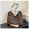 Bolso de lona de moda con estampado de leopardo transfronterizo para mujer, nuevo bolso tote de moda casual de gran capacidad para el día a día, elegante bolso de hombro