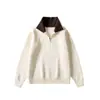 Suéter de solapa estilo americano para hombre, otoño e invierno 2026, tejido base de punto de cuello alto con media cremallera, suéter tipo chaqueta de alta gama