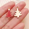 Colgantes Serie Navideña de Aleación Roja con Goteo de Aceite Muñeco de Nieve Copo de Nieve Charms Accesorios para Pendientes Llavero DIY