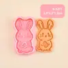 Serie de Conejos Cortador de Galletas 3D Realista DIY Diseño de Presión Tridimensional Molde para Galletas Fondant Material de Grado Alimenticio