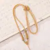 Cordón para collar de joyería de oro de doble círculo tejido a mano, cordón para colgante de jade cultural y creativo DIY, cadena para clavícula ajustable, cuerda para colgar, venta al por mayor