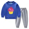 Conjunto de suéter infantil outono e inverno 2023 Estilo ocidental novo grande infantil de veludo acolchoado quente de inverno com mangas compridas