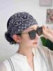 Gorro Cubre Canas Blanco para Mujer 2025 Nuevo Estilo Turbante Sombrero Otoño Transpirable Malla de Encaje Pañuelo para la Cabeza Sombrero Artístico Retro