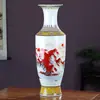 Vaso Cerámico Grande de Pie de 65 cm de Alto Jarrón Cerámico Clásico Chino de Jingdezhen Decoración de Vestíbulo de Entrada
