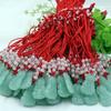Collar de Cuerda Roja con Hebilla de la Paz de Vidrio Imitación Jade y Colgante de Buda Guanyin, Adecuado para Puestos Callejeros, Exposiciones y Regalos, Colgante Geométrico