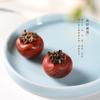 Caqui Ruyi sándalo rojo caoba hechizo madera de agarwood caqui DIY texto juego pieza de mano creativa cadena para teléfono móvil llavero accesorios