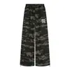 Calça de moletom larga com estampa camuflada e lantejoulas, estilo de rua retrô americano, unissex, nova coleção de verão, versátil para dança de rua e uso casual