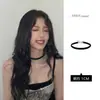 Gargantilla de terciopelo dorado estilo Yang Mi, gargantilla de collar de terciopelo negro elegante vintage, collar de cadena para clavícula