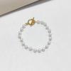 Conjunto de Pulseira e Colar Barroco Simples Francês de Aço Inoxidável com Fecho de Pérola Anti-Pérola Joias Personalizadas Joias Transfronteiriças Femininas