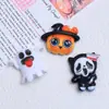 Lindo Maullido Halloween Dibujo Animado Hecho a Mano DIY Pegamento Cremoso Resina Accesorios Pequeños Joyería Hebilla de Zapato Croc Paquete de Materiales