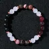 Pulseras de Cristal de Moda Estilo Europeo y Americano Transfronterizo, Cuentas Redondas de Piedra Ojo de Tigre, Pulseras de Piedra Natural, Pulseras de Cuentas