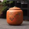 Bote de Arcilla Púrpura Grande Cerámica Yixing Hecho a Mano Tarro de Almacenamiento de Té con Siete Piezas Grabadas Bote de Té Venta al por Mayor