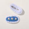 Horquilla de lana tejida con flor de fresa cereza de estilo pastoral diy adorno para la cabeza para niños accesorios para el cabello material para horquilla rota al por mayor