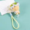Llavero de Flor Rosa de Hilo Tejida a Crochet Terminada Colgante de Planta Regalo Llavero Adorno Decorativo para Colgar