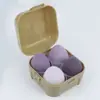 Set de Esponjas de Maquillaje con Forma de Huevo de Cuatro Compartimentos, 4 Piezas, Esponja que No Absorbe Polvo, Esponja de Forma de Gota de Agua de Doble Uso Húmeda y Seca, Herramienta de Maquillaje