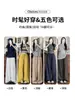 Pantalones anchos de lino Lyocell Tencel de cobertura total para mujer, nuevos pantalones casuales de algodón y lino estilo "old money" adelgazantes para primavera y otoño