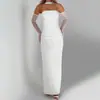 Temperamento Elegante, Color Sólido, Vestido Tubo Simple de Alta Gama, Espalda Descubierta, Cintura Delgada, Falda Sexy que se Ajusta a las Caderas, Nuevo Estilo Transfronterizo