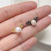 Aretes de murciélago barrocos de oro real chapado en cobre diy joyería hecha a mano aretes aretes de perlas material de accesorios