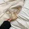 Ins Celebridad de Internet Juvenil Mismo Estilo Bolsa de Metal con Forma de Corazón Bolso de Mano con Cadena de Sobre Rojo Bolso Cruzado Mini de Nicho para Mujer