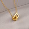 Collar de acero de titanio en tono dorado para mujer, no se decolora, lujo ligero, nicho, joyería de cadena para la clavícula, de alta gama, versátil, a la moda y para el temperamento