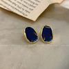 Pendientes de botón azules Klein de estilo francés para mujer, diseño de nicho retro, elegantes pendientes de alta calidad, nuevos pendientes de estilo occidental 2023