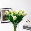 Simulación de suministro puntual Tulipán PU mini flor falsa sosteniendo Flor Decoración para el hogar boda flor de seda arreglo floral en maceta