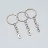 Cadena de Anillo para Llaves de Metal de 25 mm con Cierre de Langosta Accesorios para Joyería DIY Cadena para Colgar Anillo para Llaves de Apertura Plana