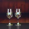 Copo de Vinho Tinto Esmaltado Lírio Europeu Taça de Cristal Conjunto de Taças de Vinho Decantador Atacado