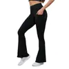 Pantalones de Yoga Acampanados de Terciopelo Delgado Cepillado Otoño e Invierno Europeos y Americanos para Mujer Aspecto Adelgazante Cintura Alta Pantalones de Tiburón Cadera Pantalones Deportivos de Fitness