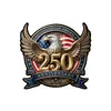 Adesivo para Vidro de Carro Retrô Americano Águia Bandeira 250º Aniversário Adesivo Decorativo Criativo Portátil para Vidro de Carro