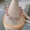 Conjunto de 4 peças de pulseira pequena de borboleta fresca berry boo para mulheres, pulseira de flor de pêssego, joia para namoradas