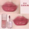 Kekemood Balde de Gelo Pequeno Espelho Brilho Labial com Água Transparente e Duradouro Hidratante Lábios Rabiscados Branco Puro Show de Água Menina Jovem