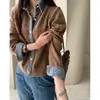 Estilo Coreano Otoño e Invierno 2026 Nueva Moda Cárdigan Tejido con Retazos de Mezclilla, Abrigo Suéter para Mujer Estilo Relajado y Adelgazante Tendencia