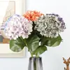Película 3D Hortensia Flor Artificial Azul Flor Artificial Decoración Interior para el Hogar Boda Hortensia Rama Única Artificial