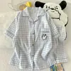 2024 Nuevo Pijama de Algodón Nube para Mujer Verano Manga Corta Shorts Dulce Lindo Dibujos Animados Ropa de Casa para Dama traje