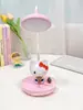 Lámpara de Escritorio con Forma de Corazón para Niña Lámpara de Estudio para Proteger la Vista Lámpara de Noche Recargable por USB Táctil Giratoria 360 Grados Lámpara de Mesita de Noche para Dormitorio