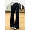Jeans Azul Escuro Versão A Wide-Leg para Mulheres no Outono e Inverno Forrado com Fleece Tamanho Grande para Gordinhas Calças Retas Soltas com Efeito Emagrecedor Shape Pera